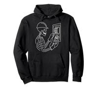 Skeleton Electrician Linemen Electrical Worker Engineer Pullover Hoodie