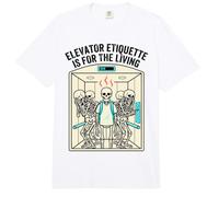 Skeleton Elevator Etiquette is for The Living Key Chain Comfort Colors Adult Heavyweight T-Shirt