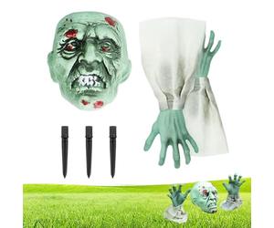 Skeleton Emerging from the Ground | Scary Skeleton Outdoor, 3 Pieces Skull Stakes for Gate Garden Entrance House | For Garden Fence Haunted House Entrance Outdoor Decoration