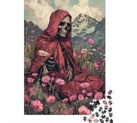 Skeleton Enjoying Flowers 1000 Piece Jigsaw Puzzle, 70x50cm/1000pcs, for Adults, Screen-Free Leisure, Focused Puzzle Time And Time at Home