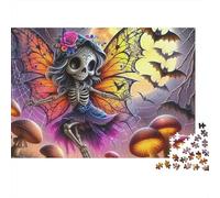 Skeleton Fairy Butterfly 1000 Pieces Jigsaw Puzzles For Adults Family Challenge Toys Stress Relieving Entertainment Cultivate The Spirit of Teamwork for Men, Women, Elders, Seniors 500pcs (52x38cm)