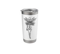 Skeleton Fairy Faerie Blackwork Stainless Steel Insulated Tumbler