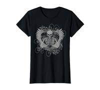Skeleton Fairy Grunge Y2K Aesthetic Butterfly Gothic T-Shirt, Women, Black, Small