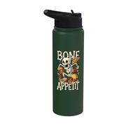 Skeleton Fast Food Pizza Burger Lover Bone Appetit Stainless Steel Insulated Water Bottle