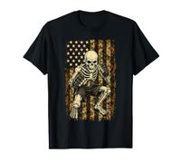 Skeleton Fighter American Flag Camo Patriotic Skull MMA T-Shirt