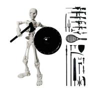 Skeleton Figure,Action Skeleton Figurines with Multiple Accessories - Realistic Movable Joints Model Statue for Christmas Collection Shelves Desks Party Game Role-Playing
