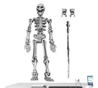Skeleton Figure Model, Movable Joint Assembly System Full Body Display Use, Flexible Bone Structure Action Design, Desk Shelf Halloween Craft Decoration Purpose Product material ABS