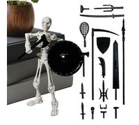 Skeleton Figure | Movable Skeleton Halloween Action Model | Human Bone Model Toys Figure Decoration for Collecting Display Indoor Outdoor Home Holiday Gathering Classroom Workplace Entryway