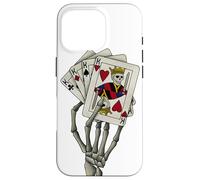 Skeleton Fingers Play Cards in Cool Gothic Skeleton Decor Case for iPhone 16 Pro