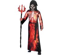 Skeleton Fire Reaper Halloween Fancy Dress Child's Costume - Age 8-10 Years