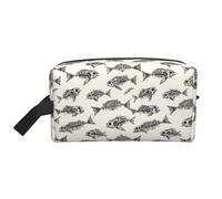 Skeleton Fish Fossil Print Toiletry Bag for Men Women, Travel Toiletries Bags Cosmetic Bag, Hanging Toiletry Shaving Bags for Travel Accessories