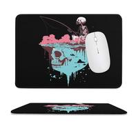 Skeleton Fishing Trendy Gaming Mouse Pad Rubber Base Non-Slip Large Desk Mat Home Office 7.9"x9.4"