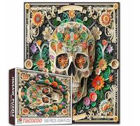Skeleton Flower Jigsaw Puzzles 1000 Pieces for Adults Skull Plant Colorful Puzzles Relaxation Entertainment Activity Brain Challenge Impossible Hard Difficult Challenging Puzzles for Adults