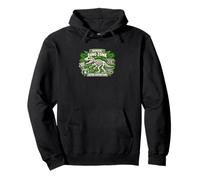 Skeleton Fossil Layout Jungle Leaves Vintage Safari Pullover Hoodie