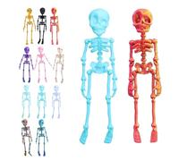 Skeleton Fridge Magnet Posable 3D Printed Skeleton Magnets, Multi-Color Halloween Skeleton Refrigerator Magnets With Movable Joints For Refrigerator,Whiteboard,Kitchen, 18CM (E,2PC)