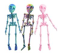 Skeleton Fridge Magnet Posable 3D Printed Skeleton Magnets, Multi-Color Halloween Skeleton Refrigerator Magnets With Movable Joints For Refrigerator,Whiteboard,Kitchen, 18CM (G,3PC)