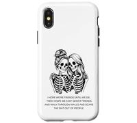 Skeleton Friendship Quote Halloween Best Friends Case for iPhone X/XS