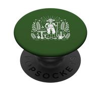 Skeleton Gardener Fairycore Mushroom Line Art PopSockets Adhesive PopGrip