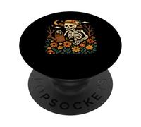 Skeleton Gardening Halloween Floral Plants Gardener PopSockets Adhesive PopGrip