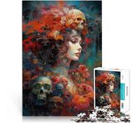 Skeleton Girl Painting1000 Piece Jigsaw Puzzles for Adults Toy Intellectual Game for is ideal as a gift for the whole family 38x26cm