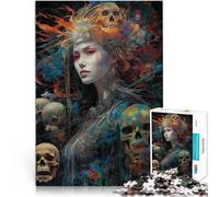 Skeleton Girl Painting1000 Pieces Puzzles for Adults Decompressing Intellectual Educational Toy Great gifts and toys 38x26cm