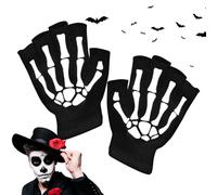 Skeleton Gloves - 1 Pair Children Halloween Cycling Skeleton Mitten, Christmas Costume | Skull Bone Glove - Comfortable Glowing In The Dark Gloves For Running, Cycling, Skiing