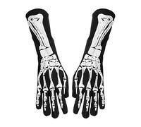 Skeleton Gloves | Skull Sports Long Arm Gloves - 1 Pair Full Finger Horror Bone Mittens Costume for Women Men Outdoor Indoor Hunting Hiking Camping Fishing Dance Halloween