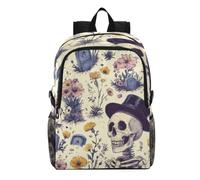 Skeleton Grave Flowers Vintage Foldable Waterproof Lightweight Backpack Hiking Daypack Packable for Travel Camping Outdoor