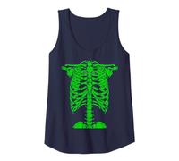 Skeleton Green Rib Cage Bone Costume Halloween Graphic X-Ray Tank Top