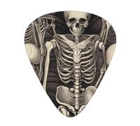 Skeleton GroupGuitar Picks, 12-Piece Pattern Set, Three Different Thicknesses for Acoustic Electric Guitar and Other Instruments