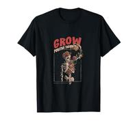 Skeleton Grow Positive Thoughts Motivational T-Shirt