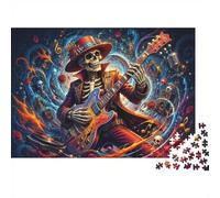 Skeleton Guitar Music Jigsaw Puzzle, 1000 Pcs For Adults | 38x26cm Puzzle Fans, Birthday Gift, Cardboard, Mood Calming, Accurate Cutting