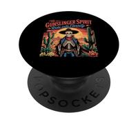 Skeleton Gunslinger Honor the American West PopSockets Adhesive PopGrip