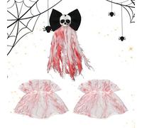 Skeleton Hair Barrettes Clips - Skull Hair Clip Gothic Horror Hairpin | Horror Bloody Hairpin and Bracelet, Day of The Dead Costume Accessories for Themed Event Role Play Masquerade Stage Per