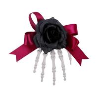 Skeleton Hair Claw Clips,Bowknot Skull Skeleton Hands Bone Hand Hair Clip | Skeleton Claws Skull Hand Hair Clip with Flower Halloween Claw Hairpin