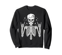 Skeleton Halloween Costume Pumpkin Ghost Rock Music Horror Sweatshirt