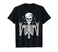 Skeleton Halloween Costume Pumpkin Ghost Rock Music Horror T-Shirt