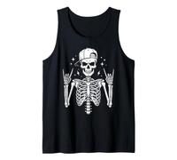 Skeleton Halloween Costume Pumpkin Ghost Rock Music Horror Tank Top
