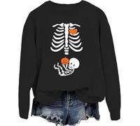 Skeleton Halloween Maternity Sweatshirt Funny Pregnancy Announcement Hoodie