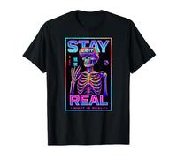 Skeleton Halloween VR Stay Real Colorful Boys Girls Kids T-Shirt