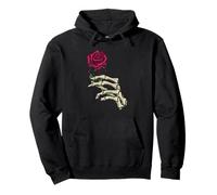 Skeleton Hand Bleeding Red Rose Flower Love Pullover Hoodie