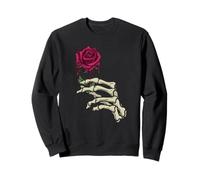 Skeleton Hand Bleeding Red Rose Flower Love Sweatshirt
