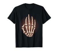 Skeleton Hand Bones Radiant Circle Halloween Gothic T-Shirt