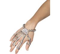 Skeleton Hand Bracelet Silver Bone Gothic Finger Punk Fancy Dress Accessory