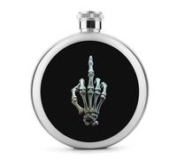 Skeleton Hand Finger Stainless Steel Hip Flask for Liquor, Round Pocket Portable Wine Flask for Drink 5 Oz