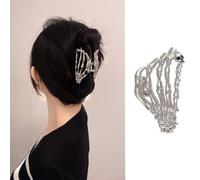 Skeleton Hand Hair Claw Clips - Halloween Hair Clips Black Ghost Hand Hair Claw Clips Skeleton Design, Non-Slip Jaw Claw Clips for Women's Hair Accessories Thick or Thin Hairs