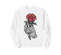 Skeleton Hand Holding Rose Art Sweatshirt