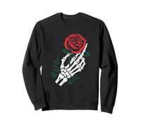 Skeleton Hand Holding Rose Tattoo Gothic Dark Romantic Art Sweatshirt
