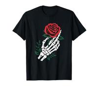 Skeleton Hand Holding Rose Tattoo Gothic Dark Romantic Art T-Shirt