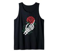 Skeleton Hand Holding Rose Tattoo Gothic Dark Romantic Art Tank Top